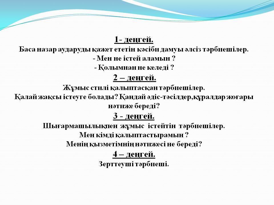 «Тәрбиешінің құзіреттілігі»